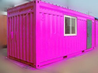 China 40 Ft / 20 Ft Old Prefab Container Housefor Storage Red In Steel supplier